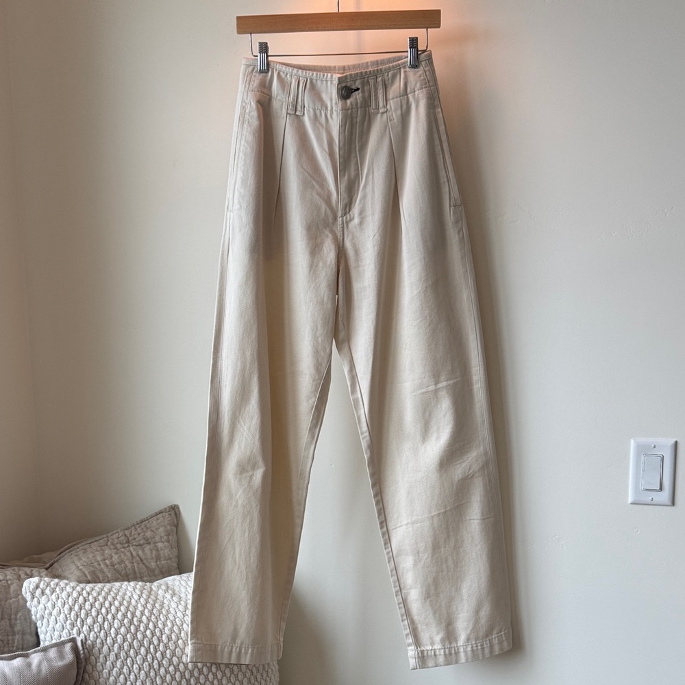 rag & bone Cream Wide-Leg Trousers